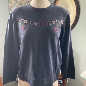 Northern Reflections Navy Sweatshirt with Floral Embroidery